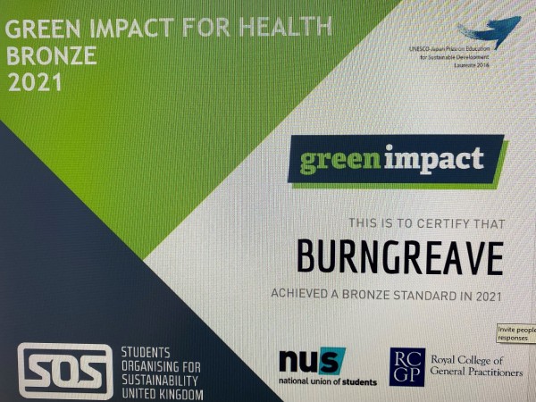 Green Impact Bronze Award!